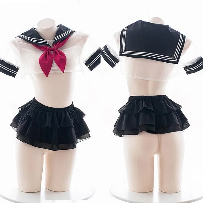 Black Sweet Transparent Sailor Uniform Set SP1812577
