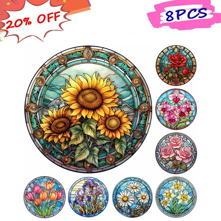 Flower Glass Painting 30*30CM(Canvas) Full Round Drill Diamond Painting gbfke