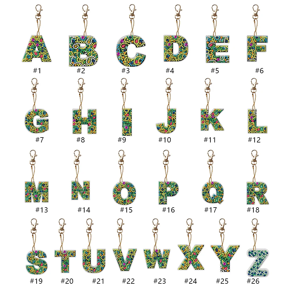 DIY Diamond Art Keychains Handmade Point Drill Key Ring Letters Lady Bag Pendant