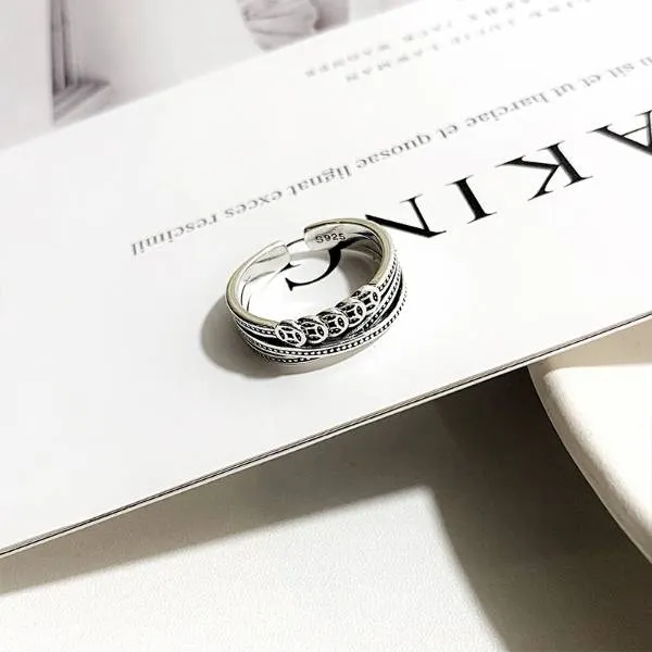 Fortune Rings Silver Sterling Silver Fortune Copper Coin Auspicious Ring