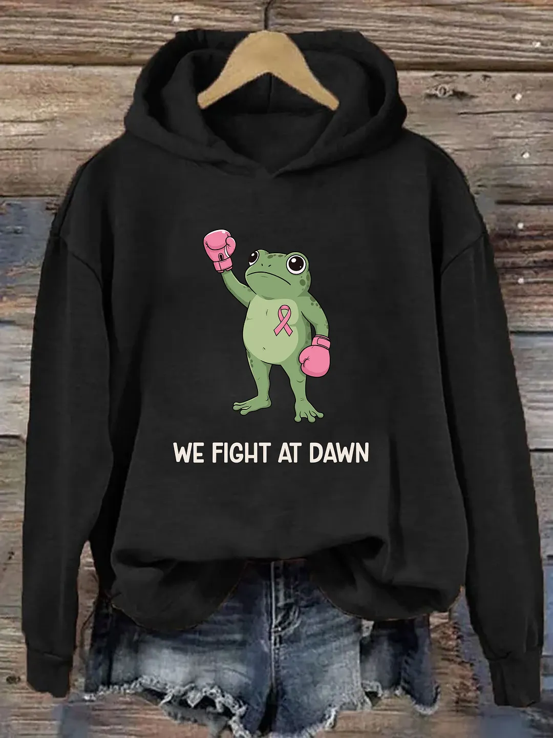We Fight At Dawn Funny Frog Hoodie
