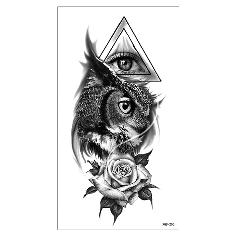 Waterproof Temporary Tattoo Sticker Snake Flower Rose Flash Tattoos Lace Fox Lion Bird Body Art Arm Skull Fake Sleeve Tattoo