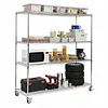 [US Local Warehouse] 5 Tier Wire Storage Rack with Wheels Garage Shelving Each Layer Support 250KG Shelving Units 70.87x59.76x23.98in for Warehouse Hospital Commercial Space