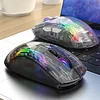 AULA SC630 Wireless mouse transparent RGB with magnetic charging base wired 2.4G Bluetooth three mode Esports gaming mouse