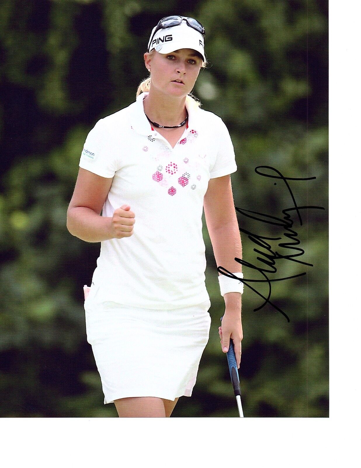 Anna Nordqvist LPGA star hand autographed 8x10 golf Photo Poster painting Sweden b