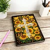 Sunflower Cross 5D DIY Diamond Art Painting Notebook Kit 50 Pages A5 Rhinestone Art Painting Notebook Kit for Adults Beginners Holiday Birthday Gift