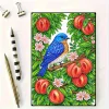 Bird 5D DIY Diamond Art Painting Notebook Kit 50 Pages A5 Rhinestone Art Painting Notebook Kit for Adults Beginners Holiday Birthday Gift