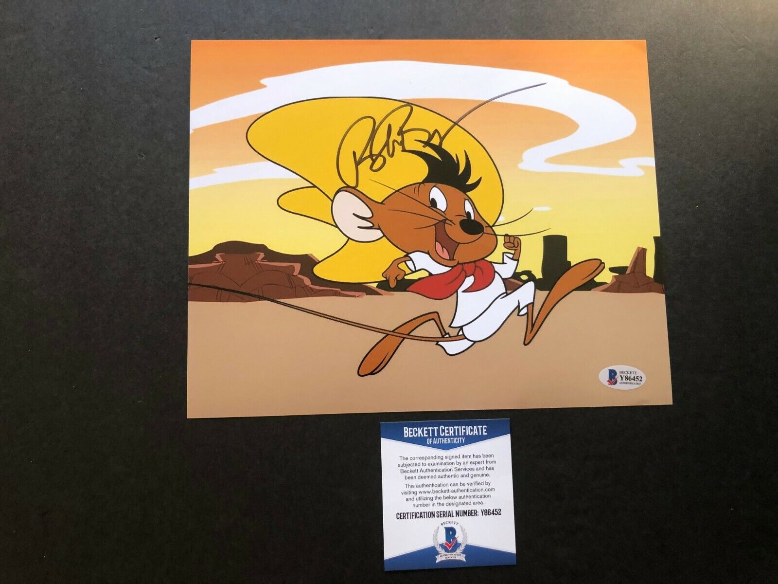 Bob Bergen Rare! signed autographed Speedy Gonzalez 8x10 Photo Poster painting Beckett BAS coa