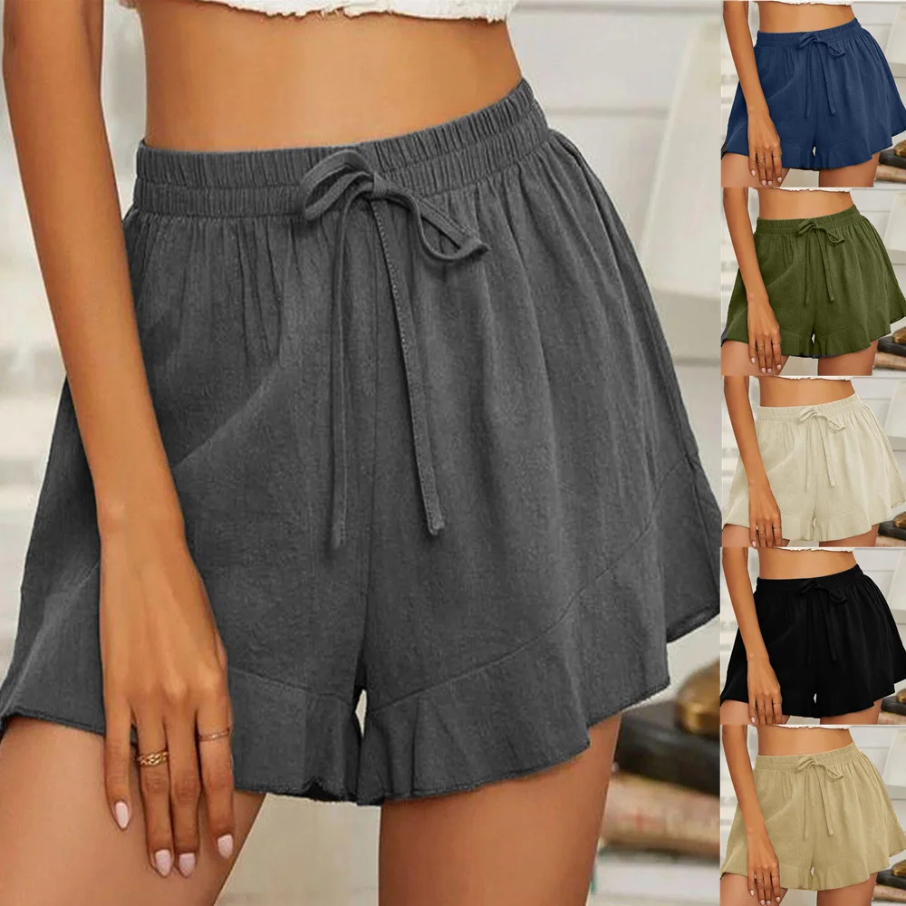 Summer Cotton And Linen Loose Women's Shorts