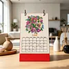 Bouquet Diamond Art Monthly Flip Tabletop Calendar January 2027 - December 2027 Small Desktop Calendar Planner for Living Room Bedroom Office Desk Gift Giving