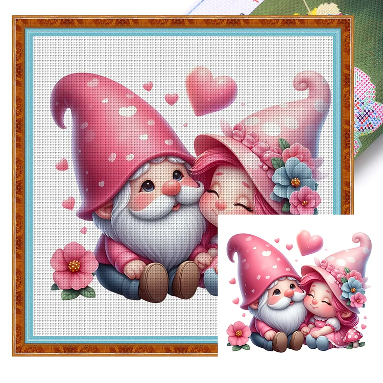 Sweet Goblin Couple 11CT Stamped Cross Stitch 45*45CM