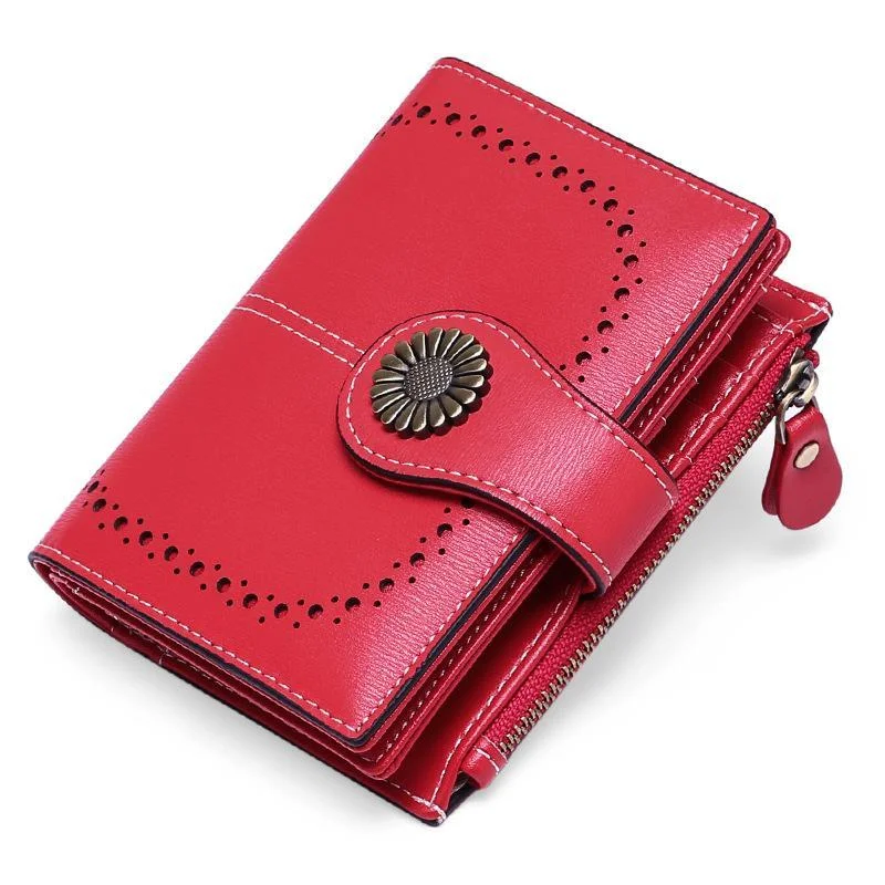 Women Wallet Genuine Leather Bifold Purse