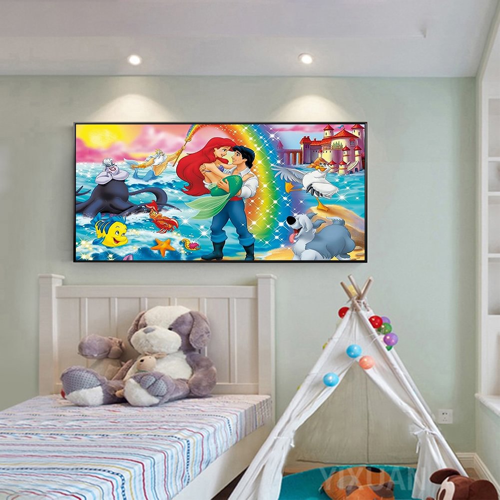 Diamond Painting-5D Full Round Drill Princess and Prince(80*40CM)