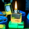 Luminous Quicksand Cool Kerosene Lighter with Classic Grinding Wheel Windproof Luxury Kerosene Lighter