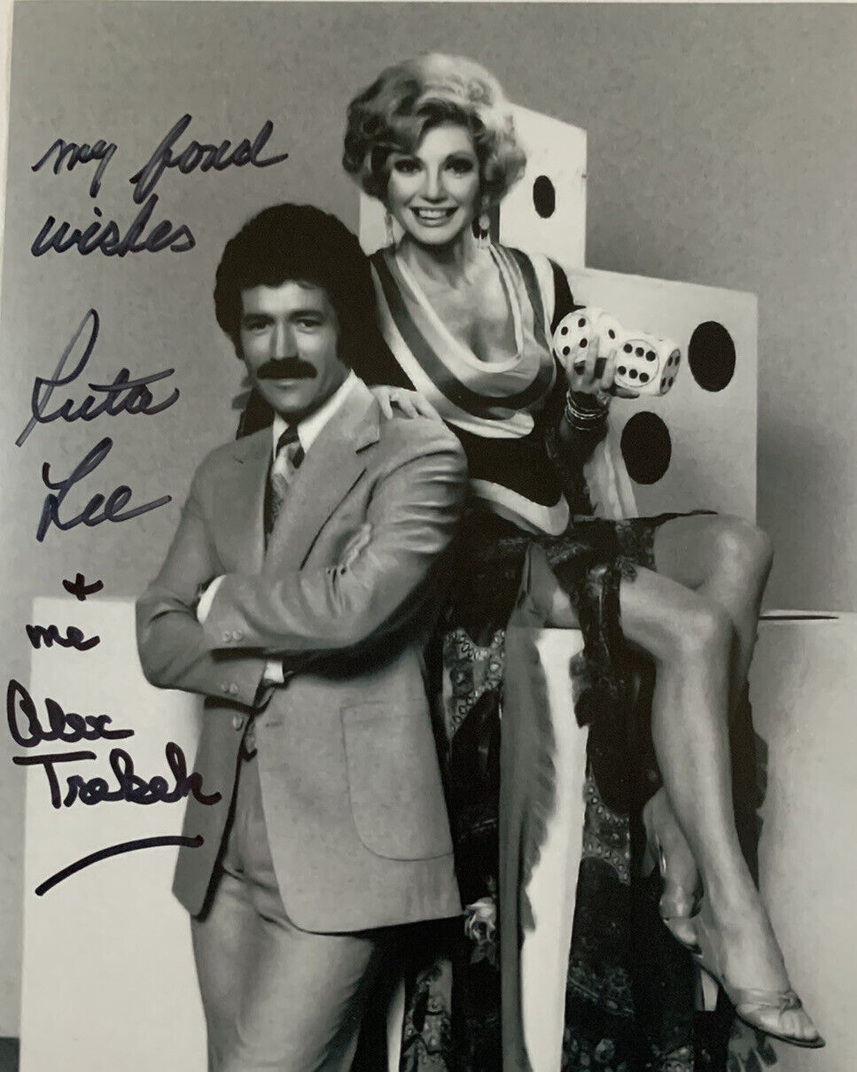 ALEX TREBEK & RUTA LEE SIGNED 8x10 Photo Poster painting JEOPARDY HOST AUTOGRAPH AUTHENTIC RARE