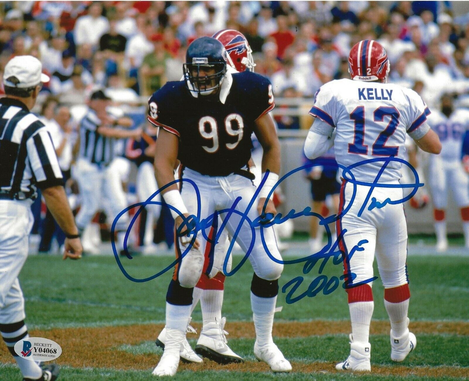 Dan Hampton signed Chicago Bears 8x10 Photo Poster painting autographed HOF Inscrip. BAS Beckett