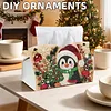 Kit de peinture de perles de No&euml;l et diamants en forme sp&eacute;ciale de forme PU bo&icirc;te de mouchoirs