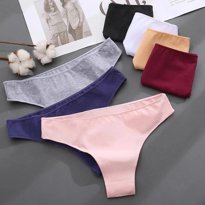 New Cotton Women's Panties Low Waist Female Underpants Briefs Cotton Underwear Sexy Lingerie G-String Girl Pantys M-XXL