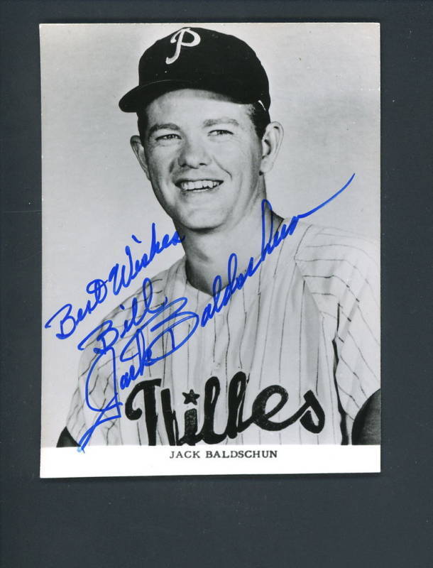 Jack Baldschun Phillies Signed Autographed 3 X 4 Photo Poster painting