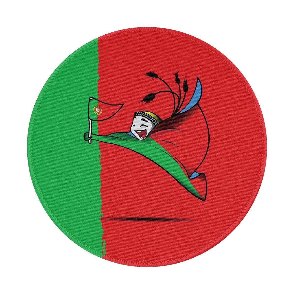 Portugal World Cup 2022 Mascot Round Non-Slip Thick Rubber Modern Gaming Mousepad