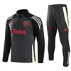 2024/2025 Manchester United Half-Pull Training Suit Dark Gray Football Shirt 1:1 Thai Quality Set