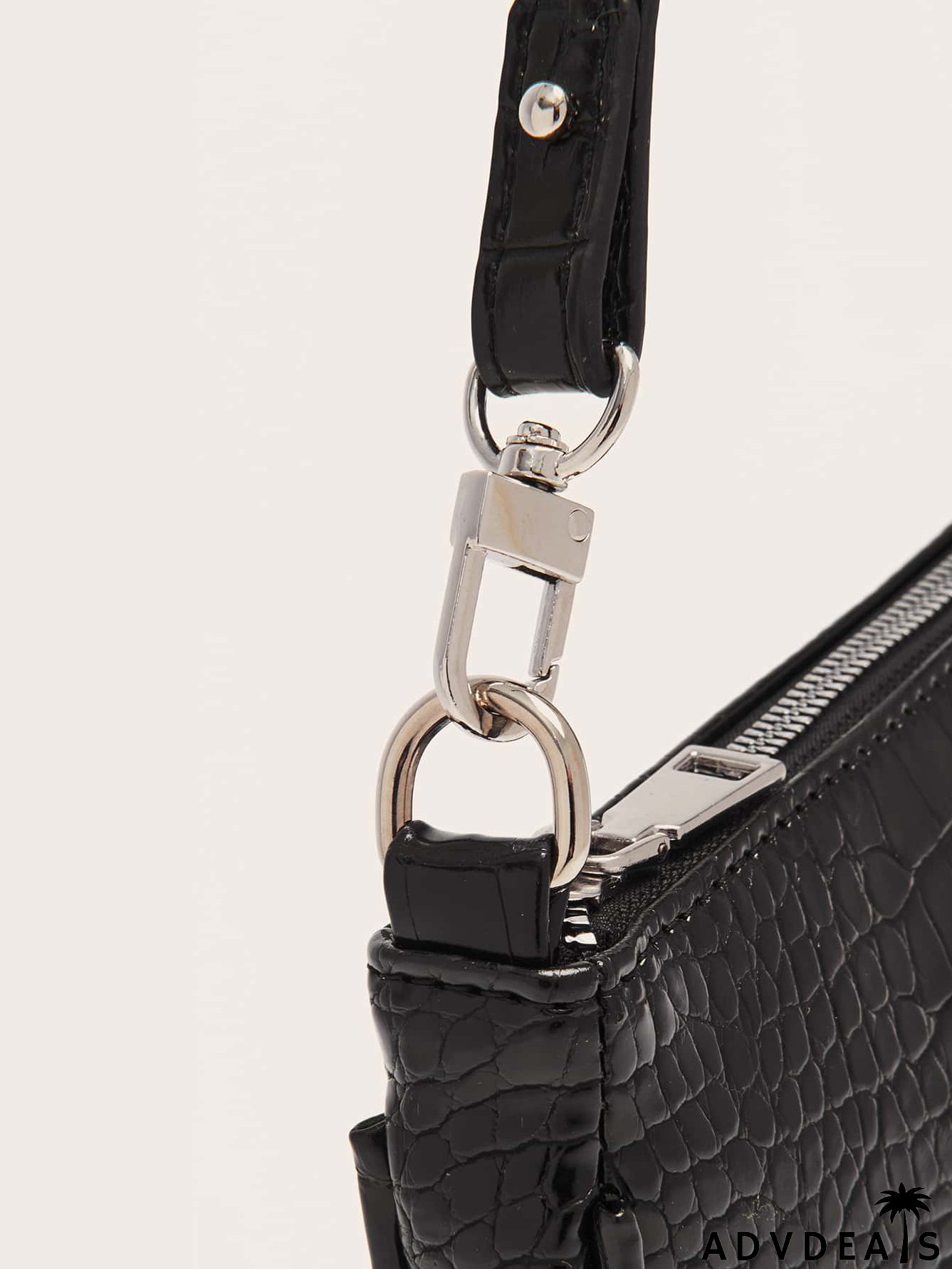 Croc Embossed Baguette Bag