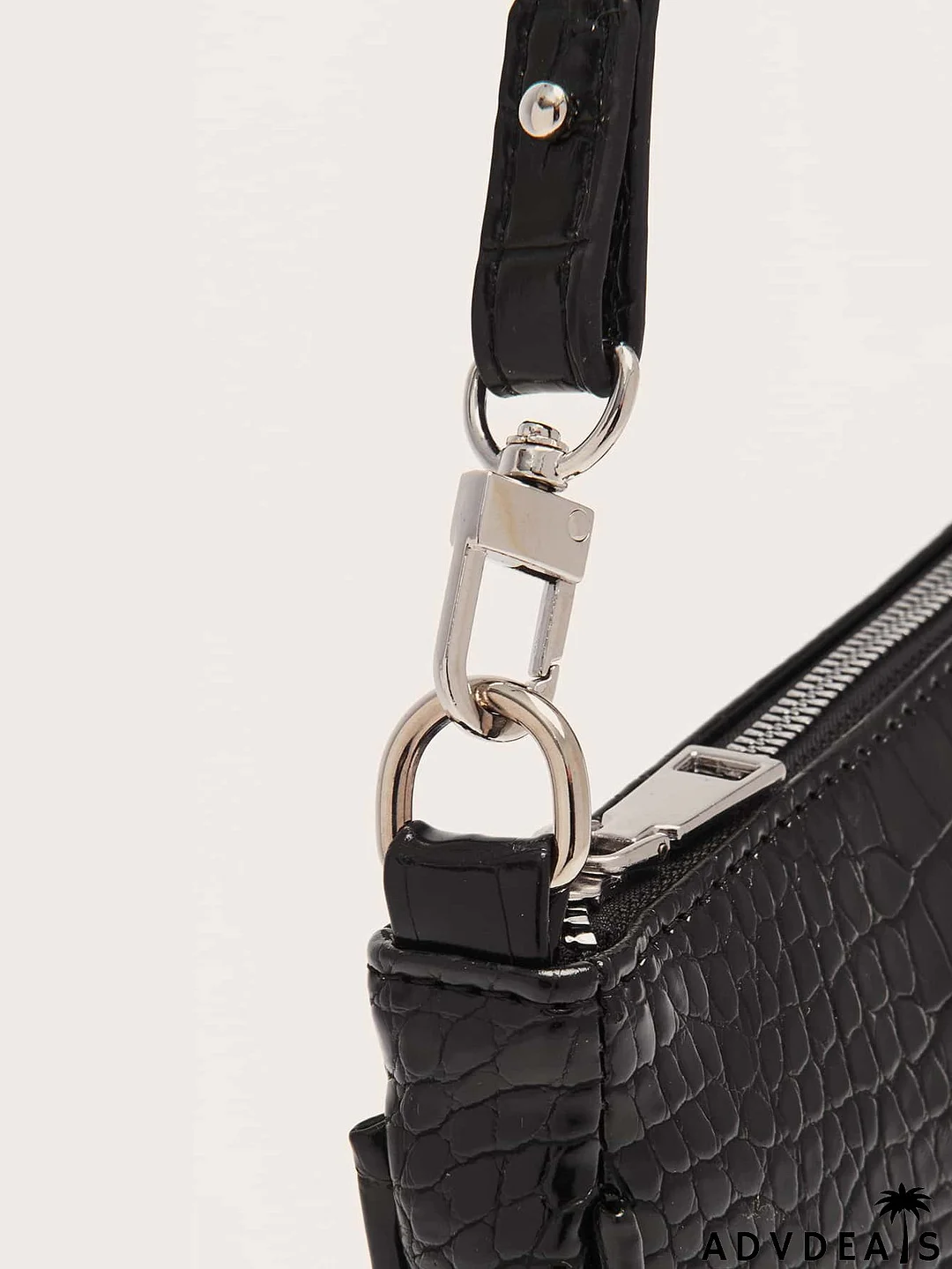 Croc Embossed Baguette Bag