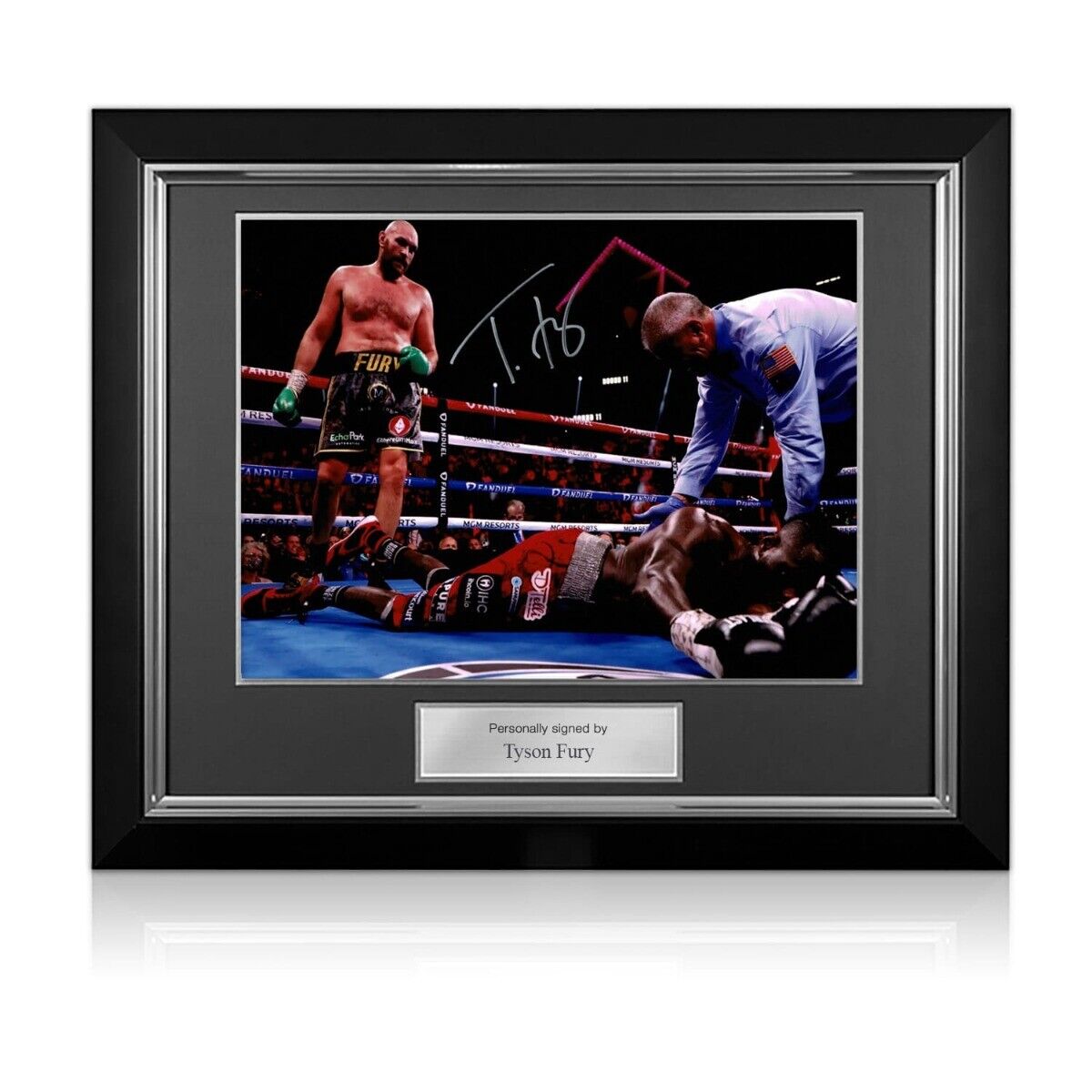 Tyson Fury Signed Boxing Photo Poster painting: Fury vs Wilder 3. Deluxe Frame