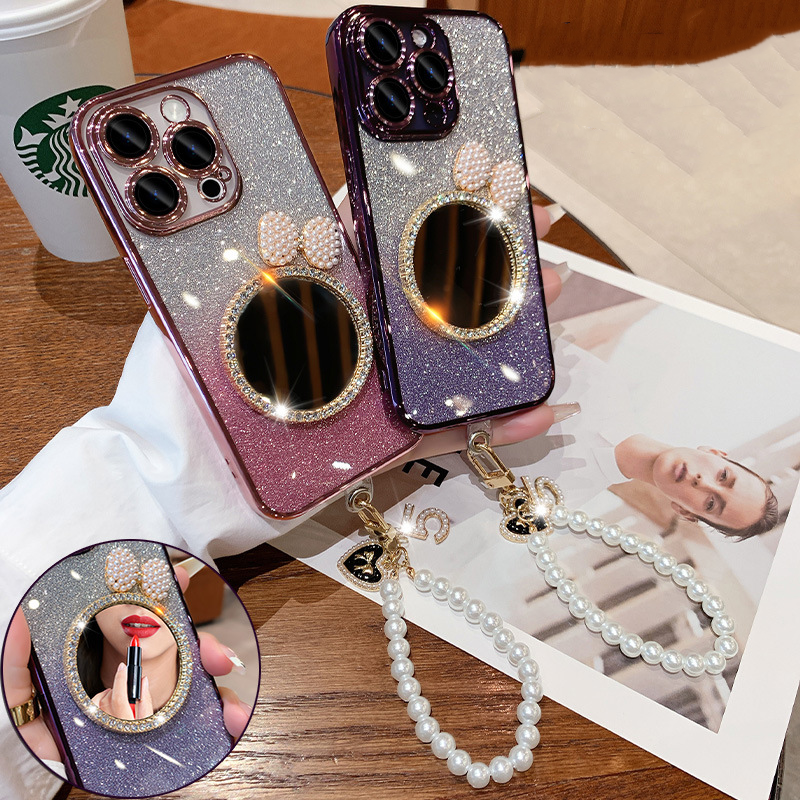 Butterfly Gradient Makeup Mirror Phone Case