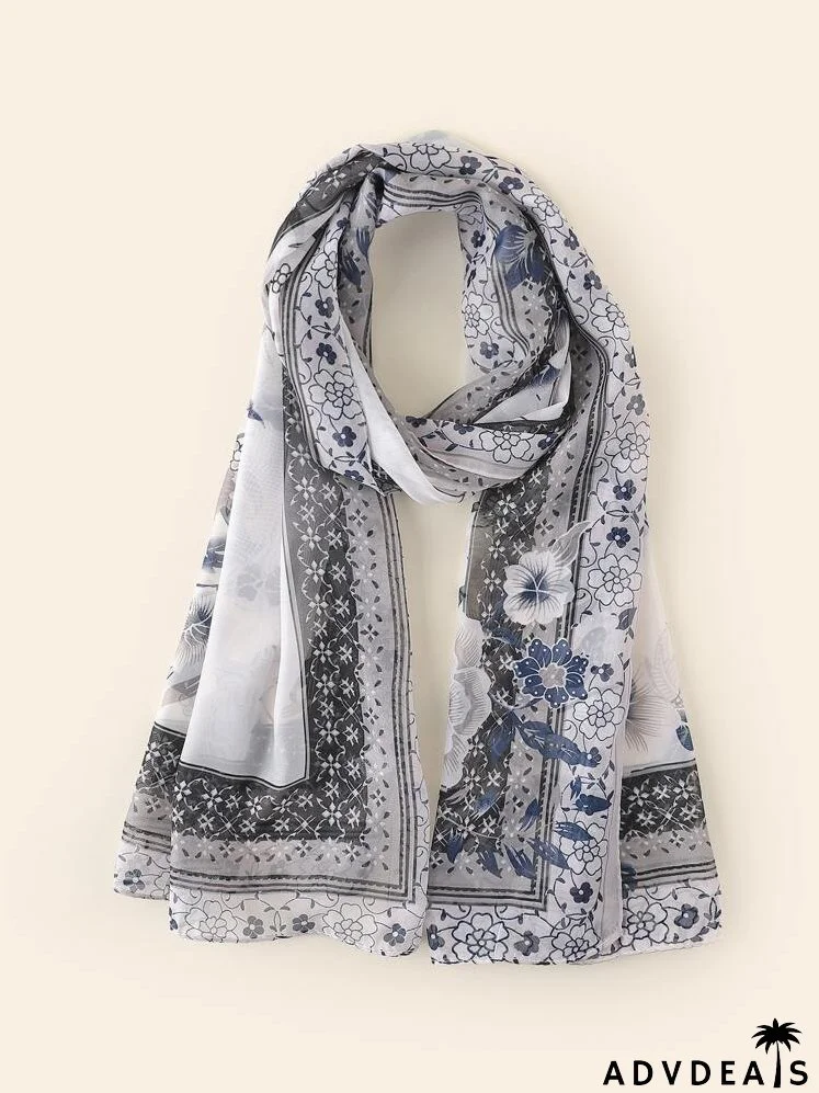 Flower Print Scarf