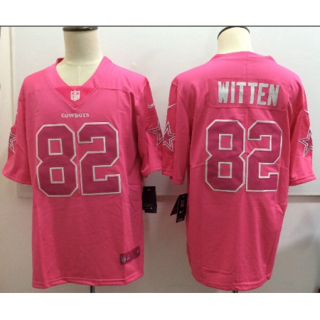 Men's  Dallas Cowboys #82 Jason Witten Pink Limited Rush Stitched NFL Jersey