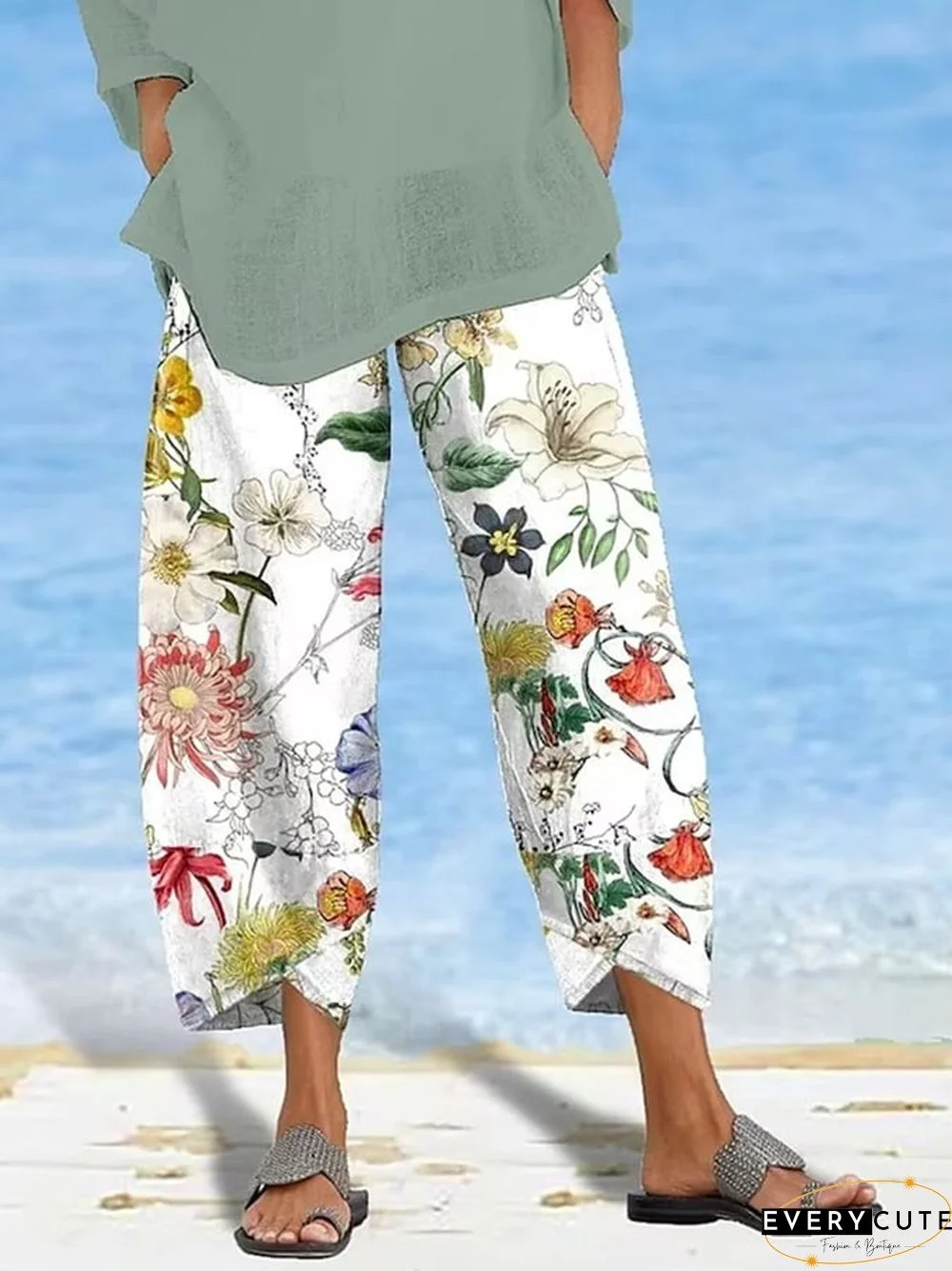 Women's Floral Print Casual Loose Pants