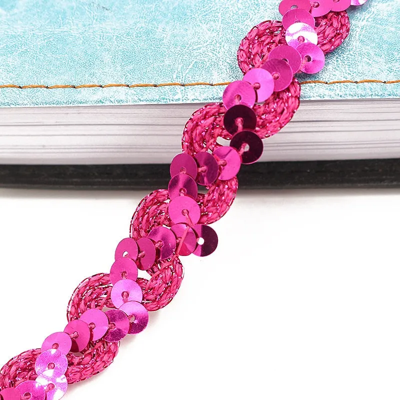 5Meters 1.5cm Loose Round Flat Sequins Laser Giltter Paillettes Sequins for Crafts Sewing on Cloth Accessory Sequin Trim