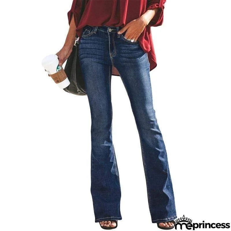 Denim Flare Leg Boyfriend Jeans