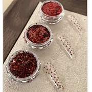 Cncures Dark Red Mini Star Love Glitter Nail Accessories Shiny Handmade DIY Wearable Nail Decoration Accessories