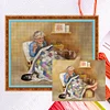 Old Woman Sewing - 14CT Counted Cross Stitch - 50*40cm
