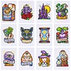 12pcs Witch DIY Mini Round Diamond Painting Set 12x17cm