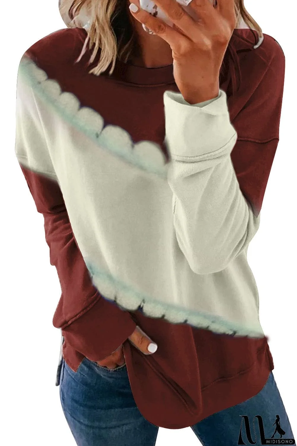 MidiSono - Color Block Sweatshirt