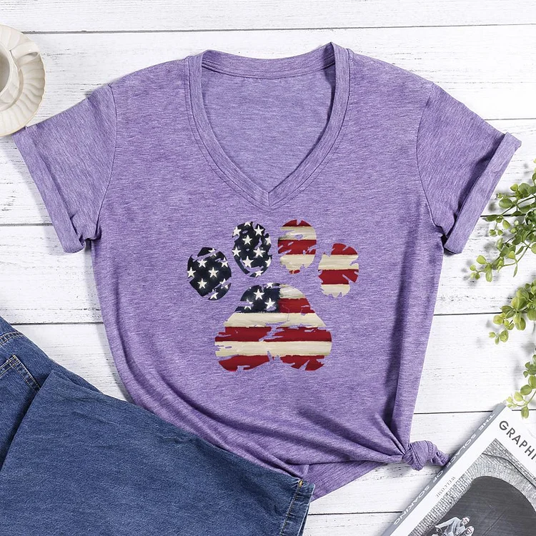 USA Independence Day V-neck T Shirt-Annaletters