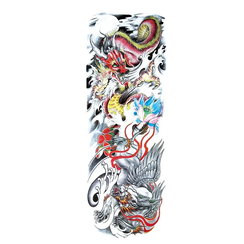 Temporary Tattoos Snake Lion Asian Fake Tattoo Tiger For Men Waterproof Art Mermaid Sticker Paste on Arm Leg Tattoos Body Art