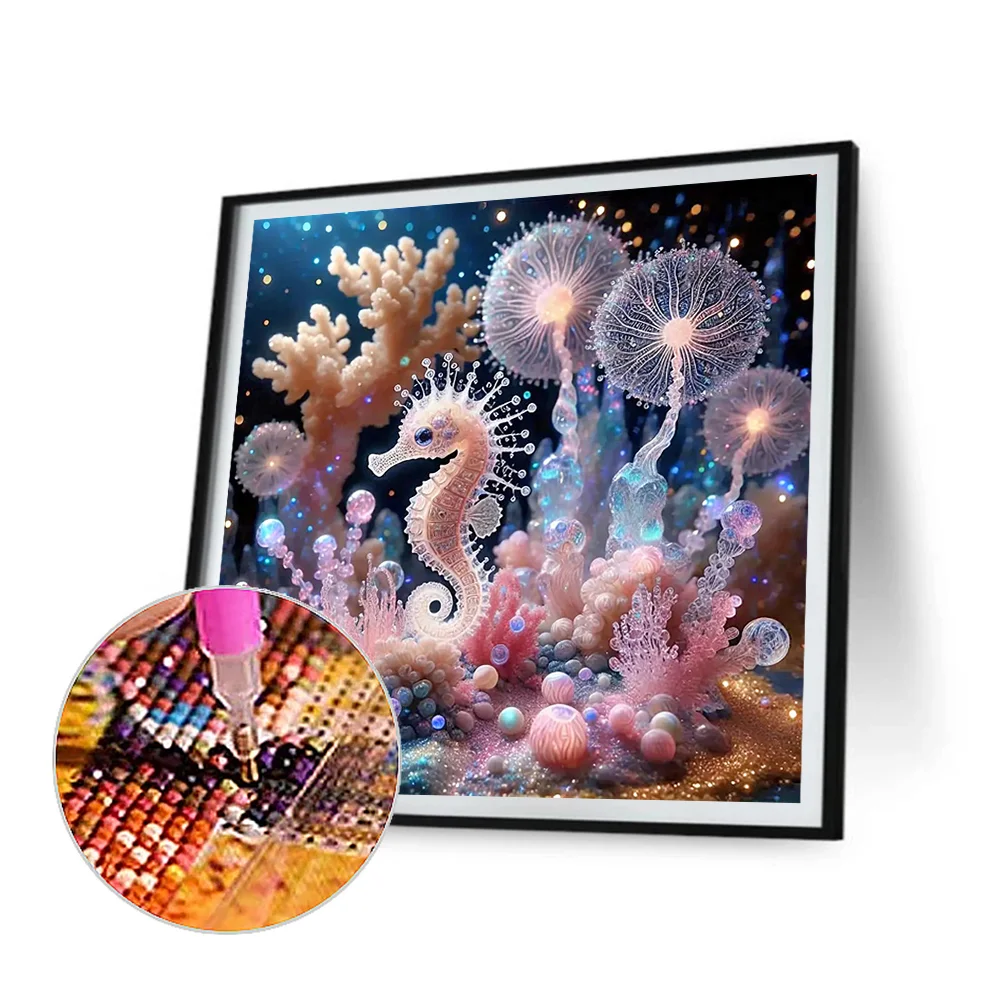 Diamond Painting - Full Round Drill - Seahorse Seaweed(Canvas|40*40cm)