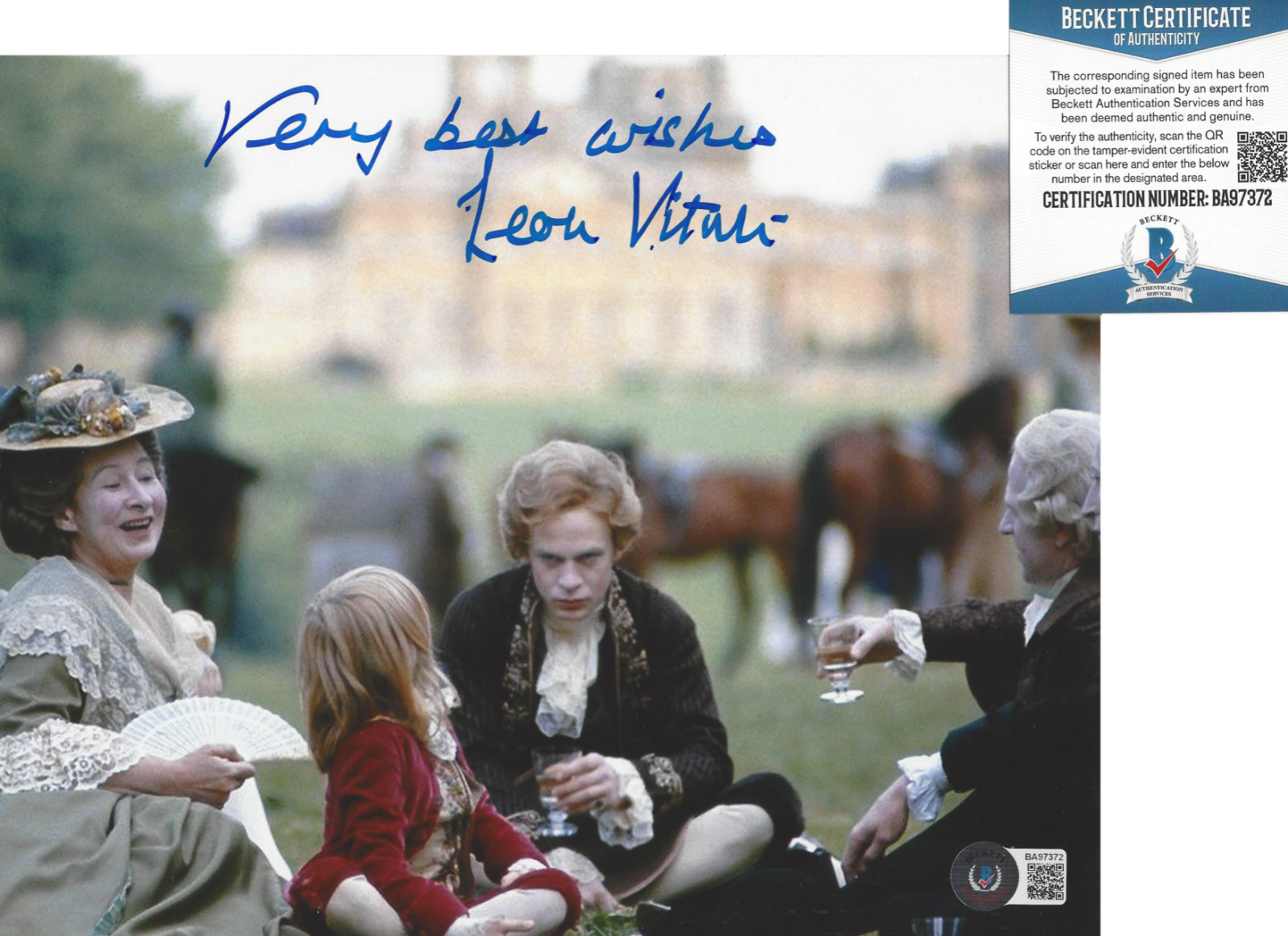 LEON VITALI SIGNED 'BARRY LYNDON' LORD BULLINGTON 8x10 MOVIE Photo Poster painting C BECKETT COA