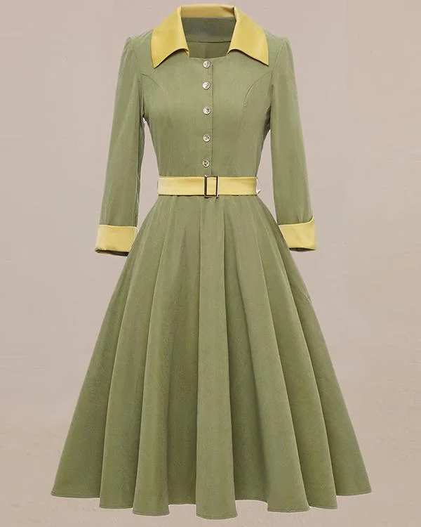 Hepburn Wind Europe and America Retro Swing Dress