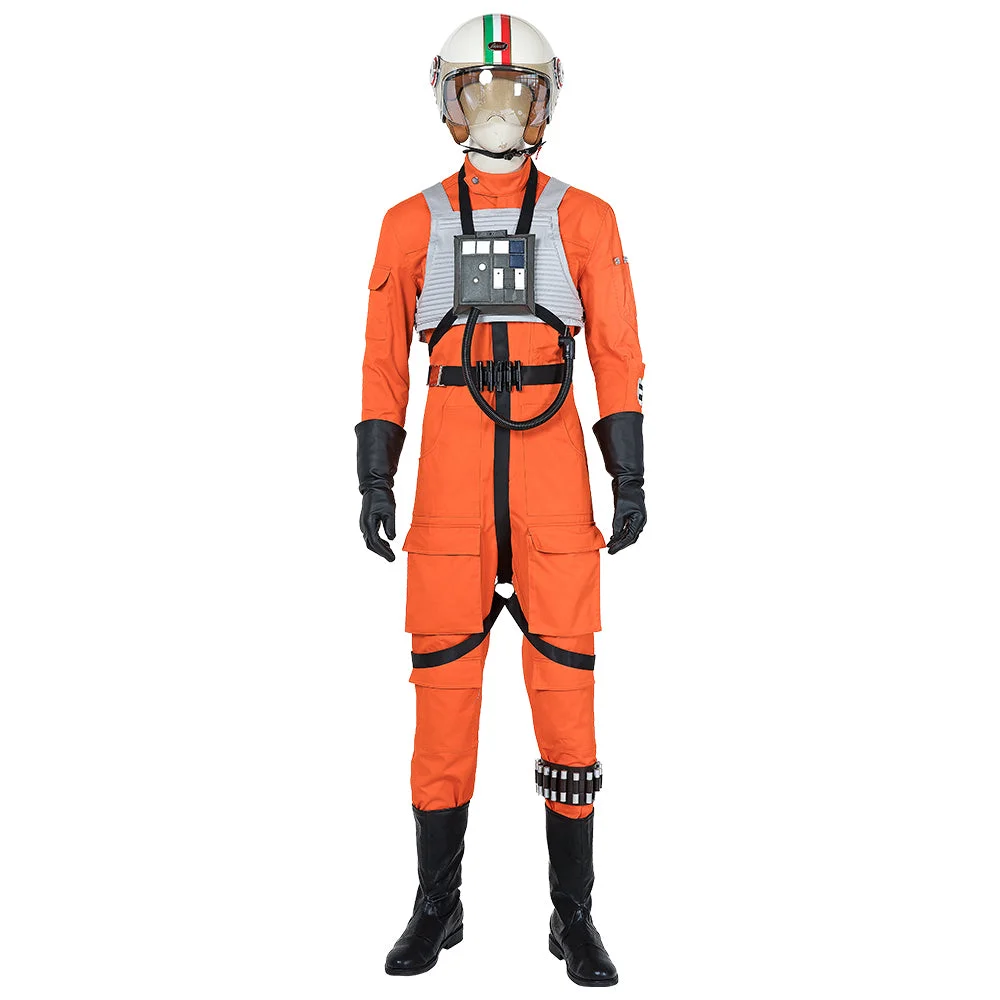 SW Squadrons Cosplay Costumes Orange Pilot Uniform Cosplay Suit