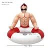 Muscle Men Inflatable Swim Ring Blow Up Swim Tube PVC Pool Floats for Pool Beach