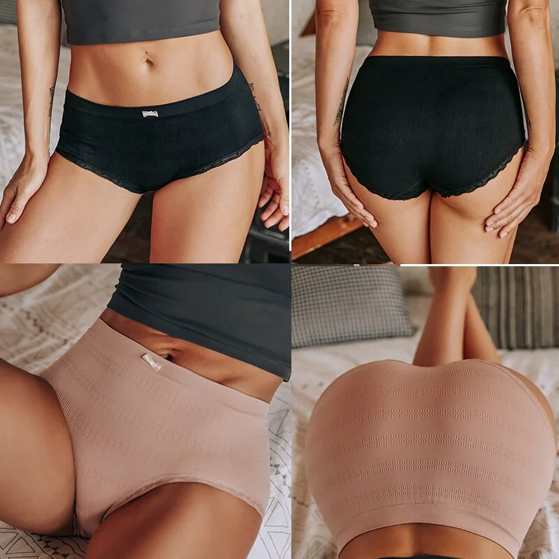 FINETOO Women Lace Lingerie Cute Bownot Briefs Femme 3D Corrugated Panty Sexy Seamless Intimate High Waist Underwear For Lady