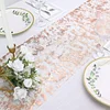 108" Metallic Blush / Rose Gold Foil Thin Mesh Polyester Table Runner - 25GSM