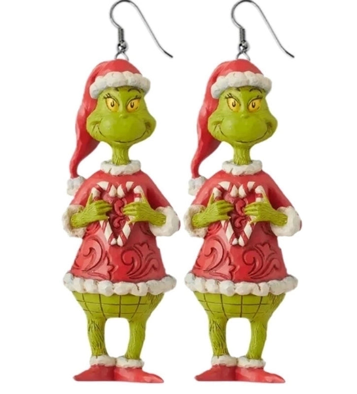 1 Pair Fashion Cartoon Character Carving Arylic Drop Earrings