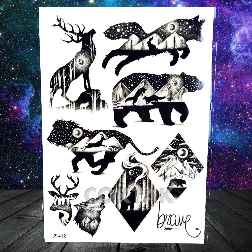 COKTAK Lavender Morning Glory Temporary Tattoos Sweet Peas Flower Body Art Arm Wrist Tatoos Waterproof DIY Fake Tattoo Stickers