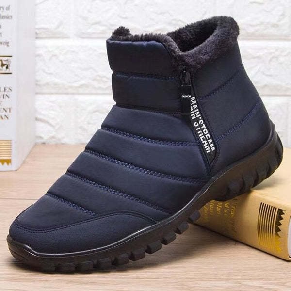 Men's Waterproof Warm Cotton Zipper Snow Ankle Boots